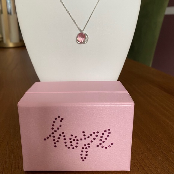 Rare. Retired Swarovski Breast Cancer Awareness 2009 Pink Hope Necklace. NIB - Picture 4 of 17